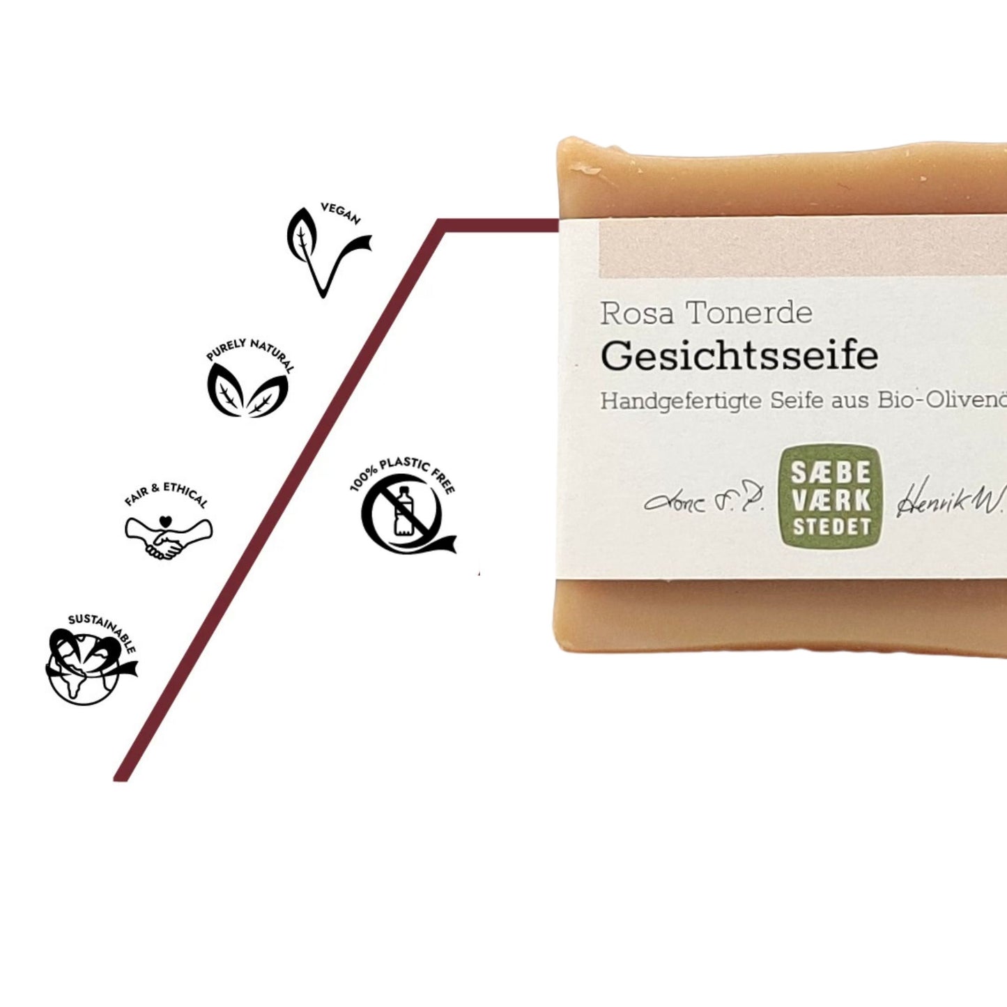 Bio Gesichtsseife Rosa Tonerde