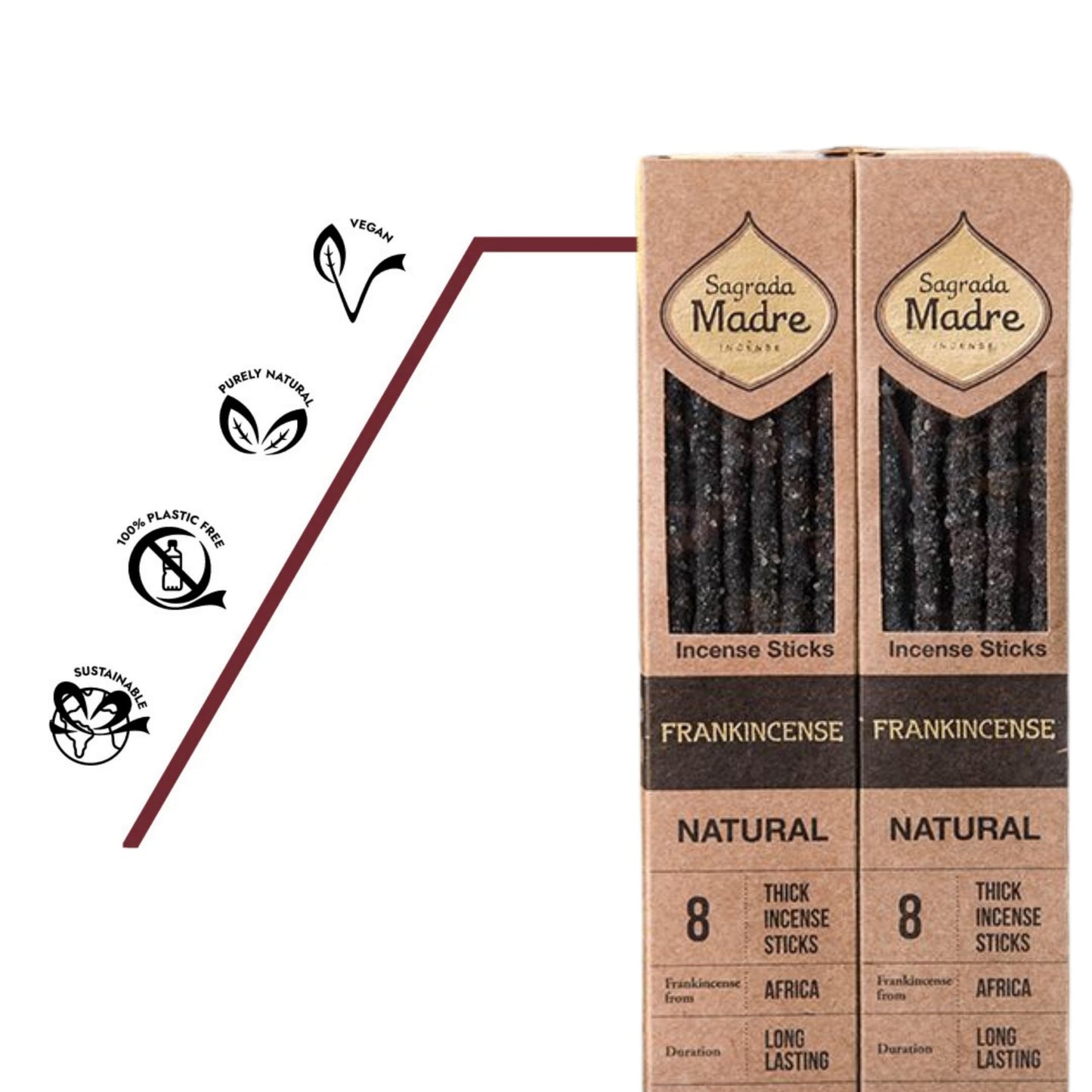 100 % natürliches Frankincense-Räucherstäbchen, frei von synthetischen Zusätzen