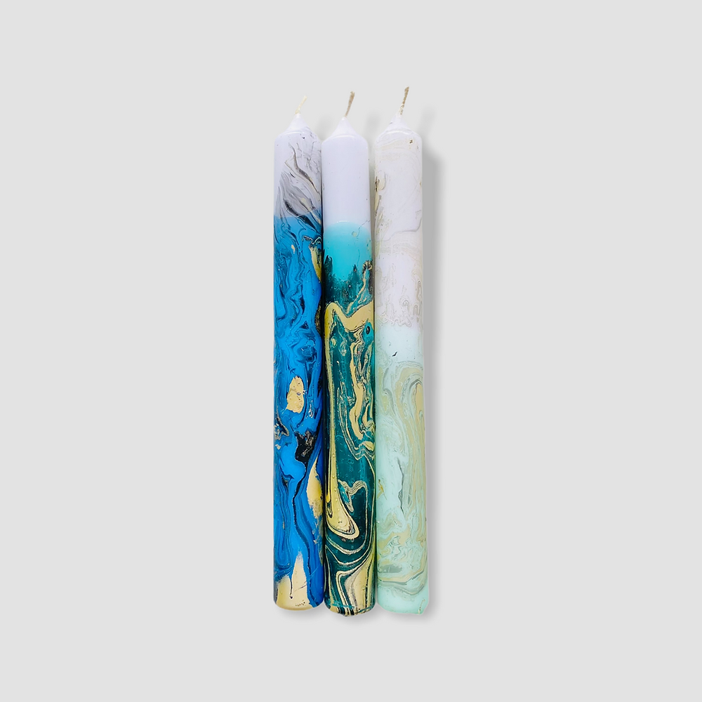 Kerze Dip Dye Marble