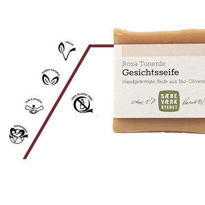 Bio Gesichtsseife Rosa Tonerde