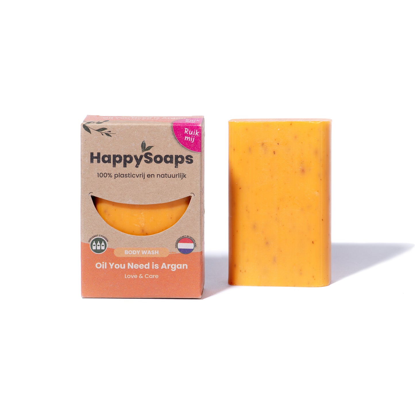 Handgemachte Koerperseife, feuchtigkeitsspendend und mild zu Haut. Vegane Seifenbar mit Arganöl, Sheabutter und Olivenöl für geschmeidige Haut.