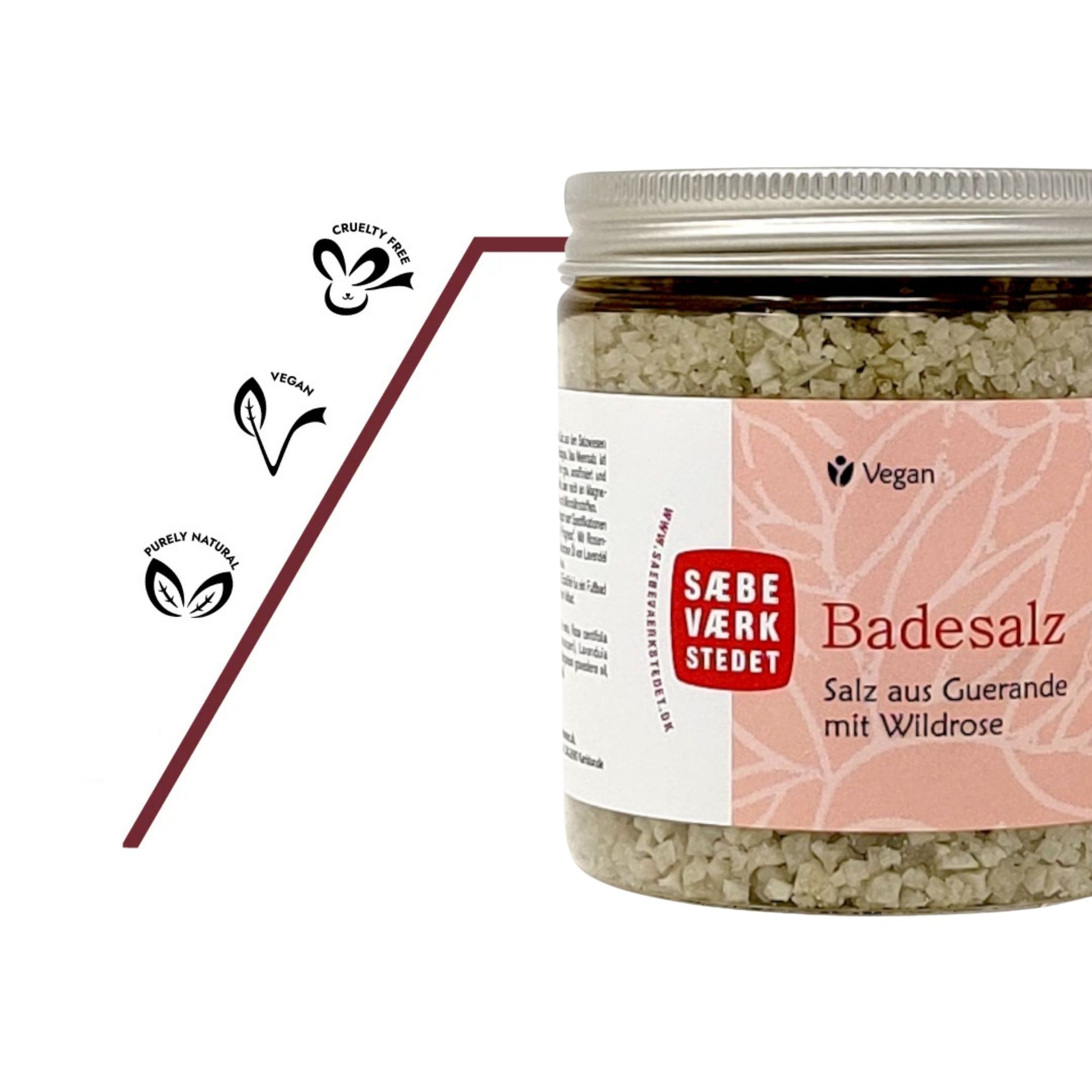 Veganes Salzbad mit 100% natürlichen Inhaltsstoffe für gesundes Badeerlebnis. 