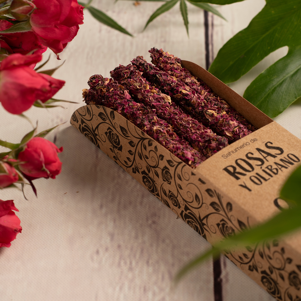 Räucherstäbchen Rose & Weihrauch