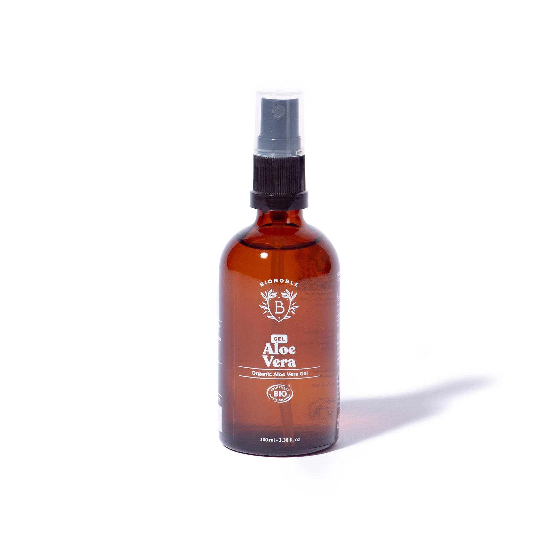 Kleine 100 ml Flasche Bio-Aloe-Vera-Gel mit Lavandin Grosso ätherischem Öl, naturrein und vegan