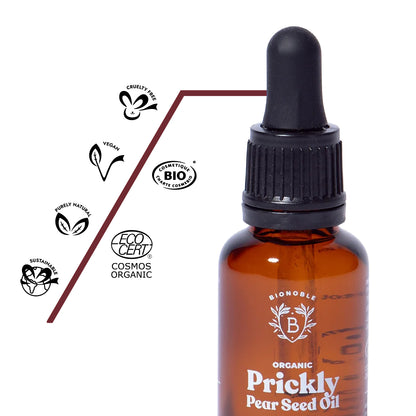 Reichhaltiges Bio Kaktusfeigenkernöl, 100 % naturrein, vegan & cruelty-free, ideal für empfindliche Haut