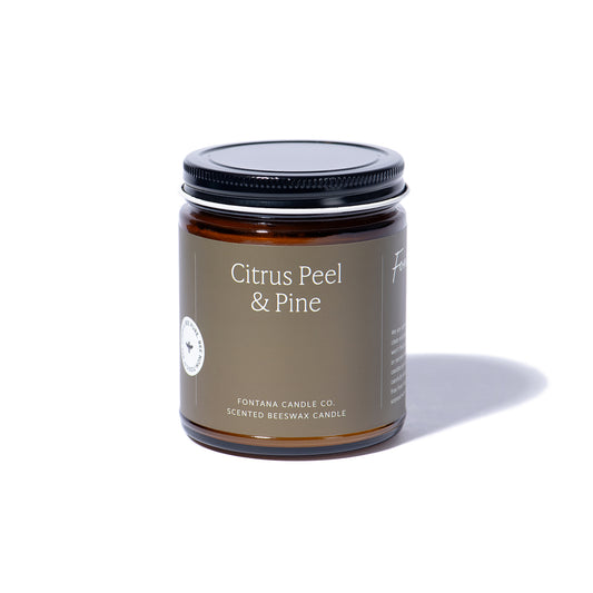 Citrus Peel & Pine Duftkerze aus Bienenwachs und Kokosöl, aromakerze schadstofffrei mit ätherischen Ölen