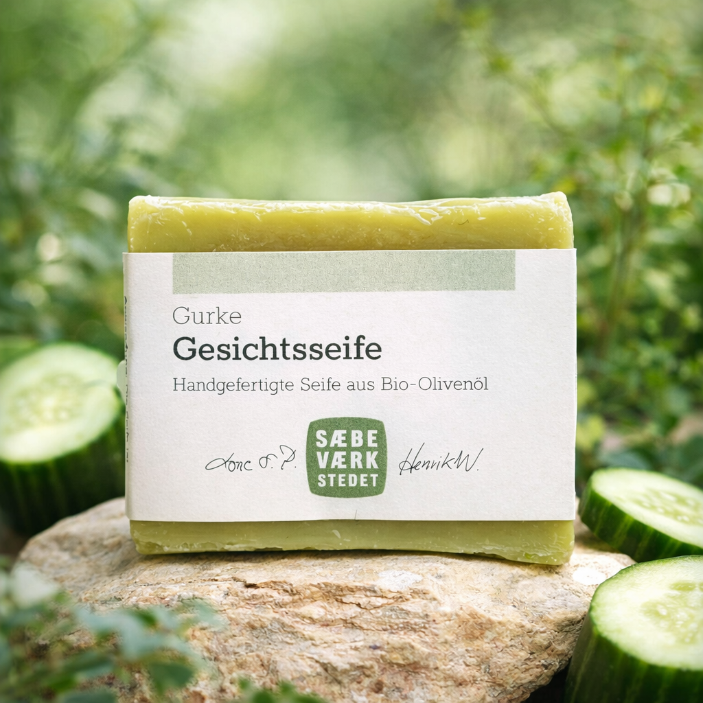 bio-Gurken-Seife für Hautpflege nach dem Sport, erfrischt, vitalisiert und fördert ein leichtes Hautgefühl.