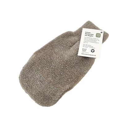 Peelinghandschuh aus Bio Leine, Baumwolle und Kupfer für tägliche Peeling Pflege von Körper, Händen, Füßen