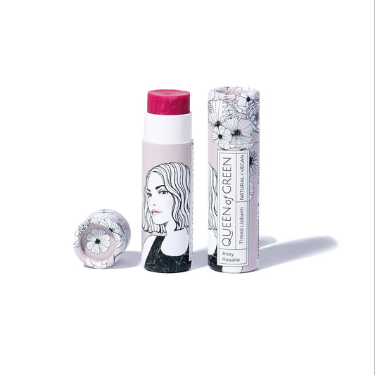 Veganer Lip Balm Rosy Rosalie mit Jojobaöl und Abyssinianöl pflegt nachhaltig und schützt die Lippen vor Austrocknung