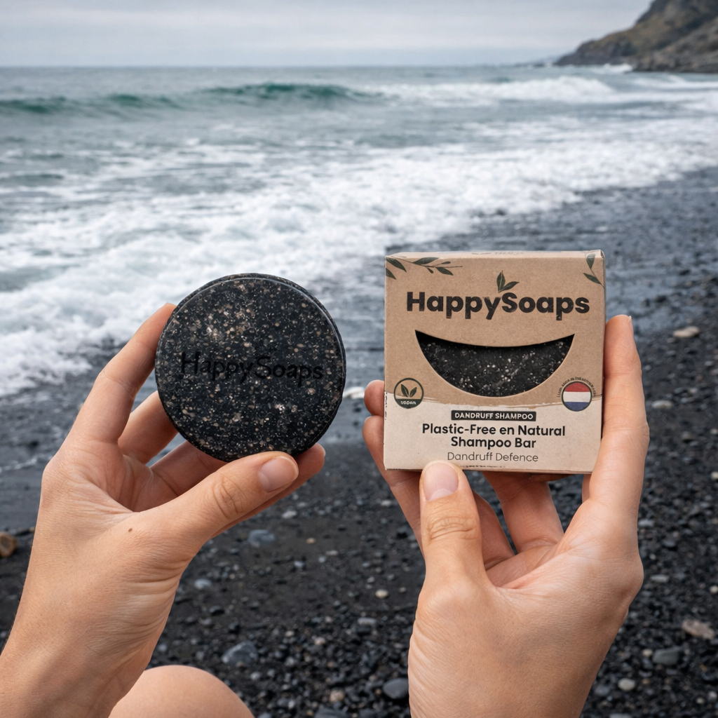 Shampoo-Seifen-Bar biologisch abbaubar. Sanfte Haarpflege und Schutz in plastikfreier Verpackung