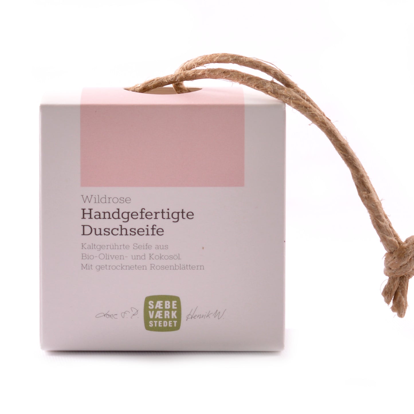 Nachhaltige Bio Duschseife Wildrose – luxuriöse Naturseife für tägliche Reinigung, blumiges Aroma, Handarbeit ohne Plastik verpackt.