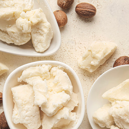 Vielseitiger Einsatz von Bio Shea Butter in der Naturkosmetik für Pflege von Kopf bis Fuß. Nachhaltig & vegan.