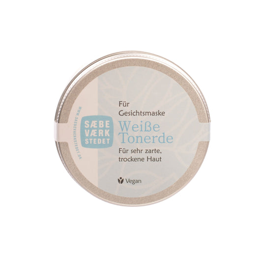Weiße Bio Tonerde für Gesichtsmasken, Kopfhaut und Körper – klärend, remineralisierend und hautausgleichend. Für zarte & trockene Haut.