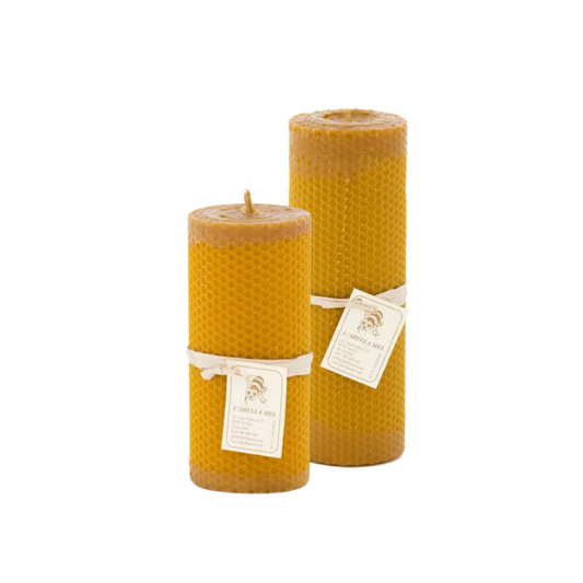 Dicke Bienenwachs- Wabenkerze