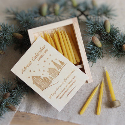 Adventskalender – 24 handgefertigte Bienenwachskerzen