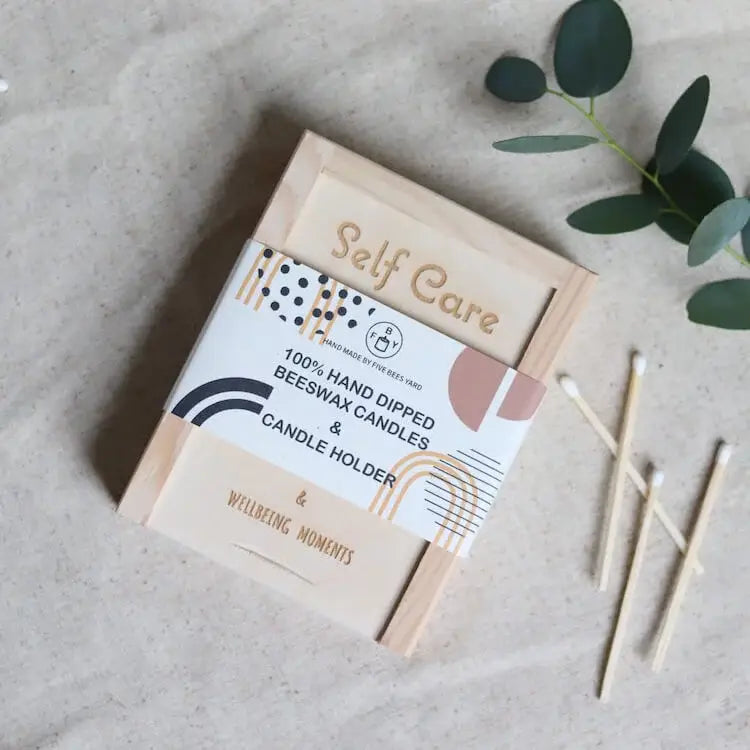  Hochwertige Holzkiste zur Aufbewahrung der Bienenwachskerzen, nachhaltig, wiederauffüllbar und plastikfrei