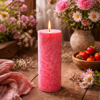 Angezuendete Licht der Alpen Die Blumige Aromakerze mit ruhiger Flamme und harmonischem Lichtspiel