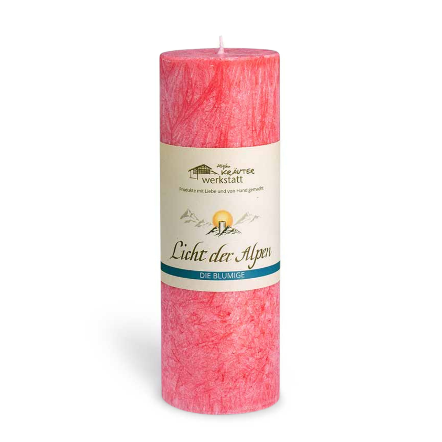 Aromakerze Licht der Alpen Die Blumige Frontansicht, pflanzliche Duftkerze aus Oliven-Stearin, non-toxic