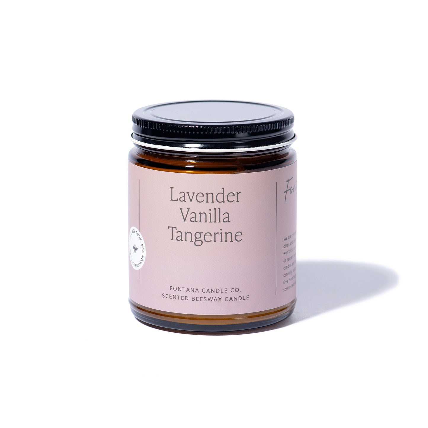 Lavender Vanilla Tangerine Kerze ohne Deckel, schadstofffreie Duftkerze mit natuerlichen Inhaltsstoffen