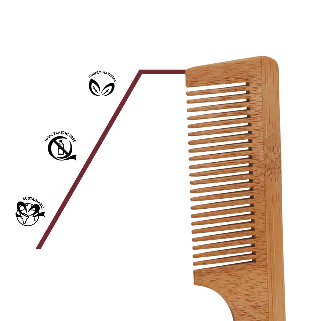 Zero-Waste Holzkamm aus Bambus – plastikfrei, sanft zur Kopfhaut und für ein geschmeidiges, glänzendes Haargefühl