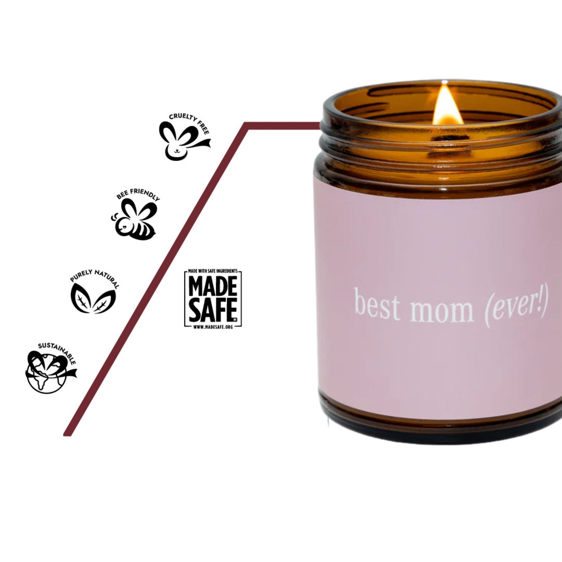 Best Mom Ever Lavendel Vanille Mandarine Duftkerze mit Zertifikaten für non-toxic und schadstofffreie Inhaltsstoffe