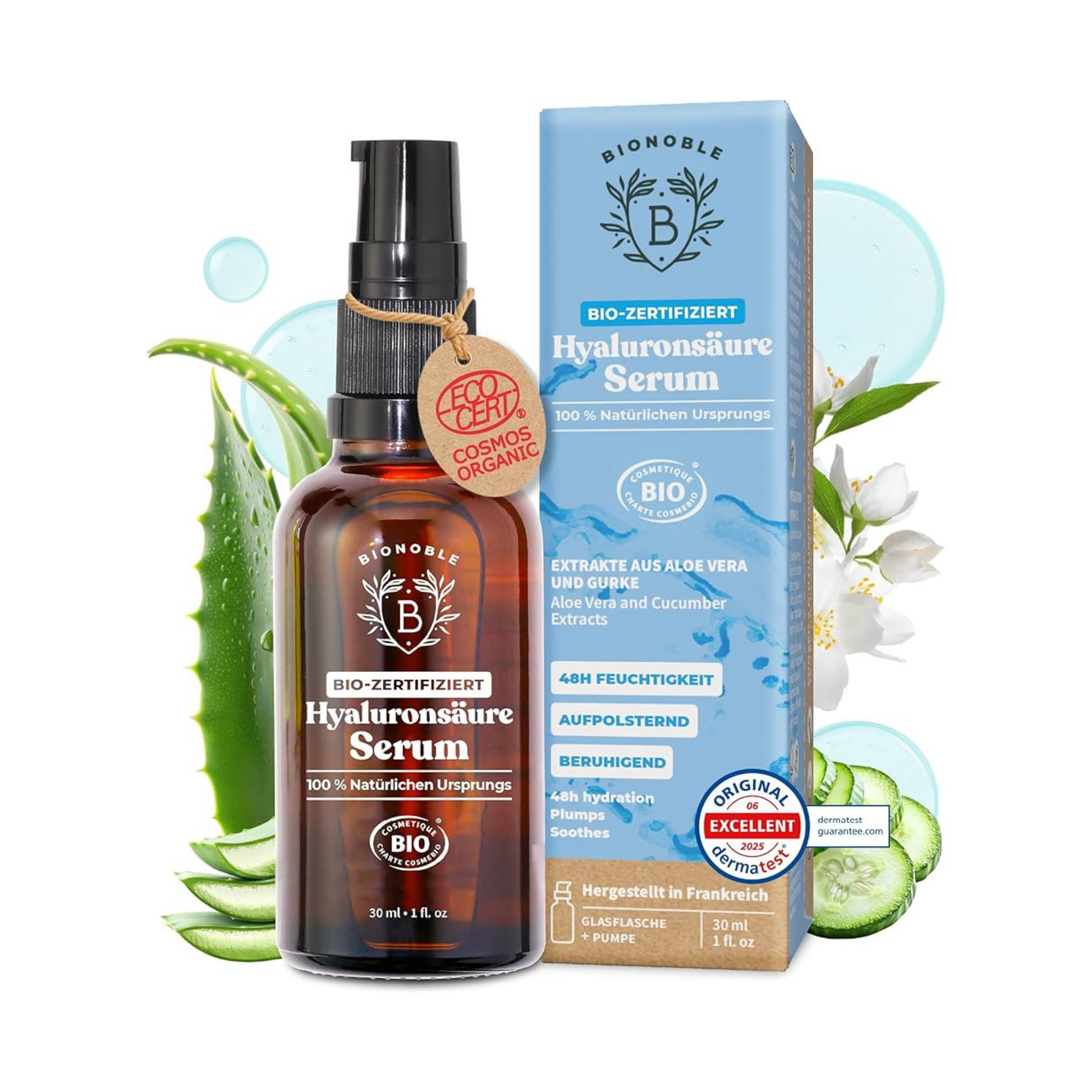 Bio-Hyaluronserum im Einsatz, Naturkosmetik für gepflegte, gesunde Haut