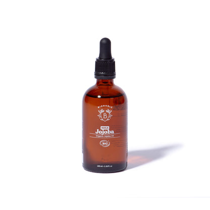 100 % Bio Jojobaöl in Glasflasche – natürliche Hautpflege für Gesicht, Körper und Haare