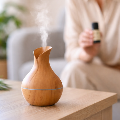 Hochwertiges ätherisches Bio Öl für Aromatherapie im Diffuser, clean living.