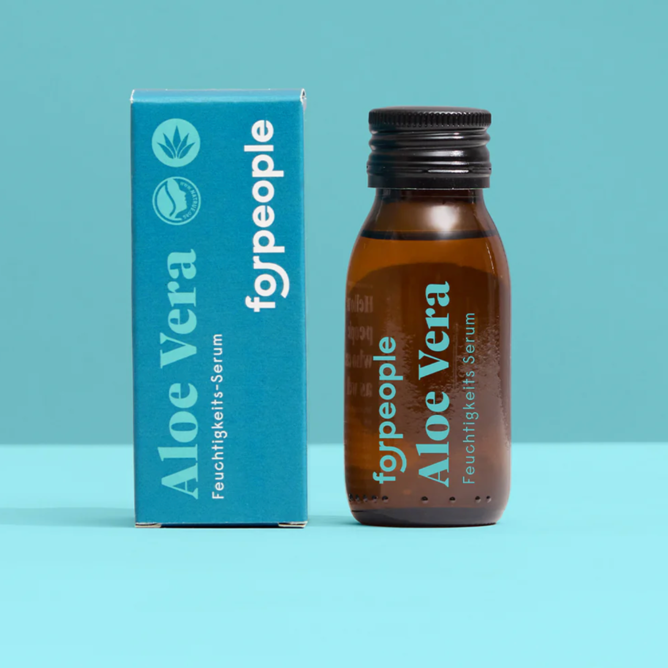 Bio Aloe Vera Serum 99,6 % im 50 ml Glas – Frontansicht, intensive Feuchtigkeit für Haut, Haare & Kopfhaut