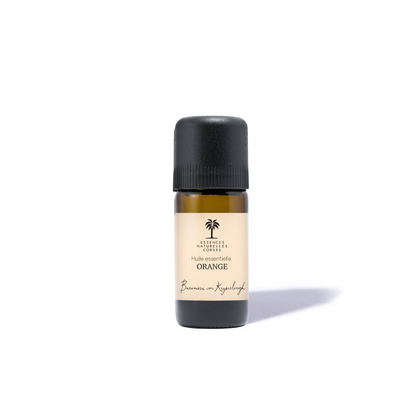Bio-Orangenöl ätherisch, naturrein und frisch, in Glasfläschchen für Aromatherapie und Hautpflege
