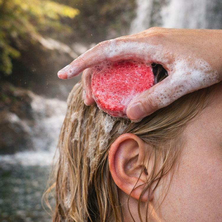 Hydratisierende Shampoo-Seife mit Wassermelonenöl, Sheabutter und Quinoa – pflegt Kopfhaut, schützt Haar und verleiht natürlichen Glanz.