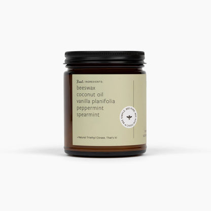 Rückseite der Fontana Candle Vanille-Mint Kerze mit 3-4 ausgewählten Incis