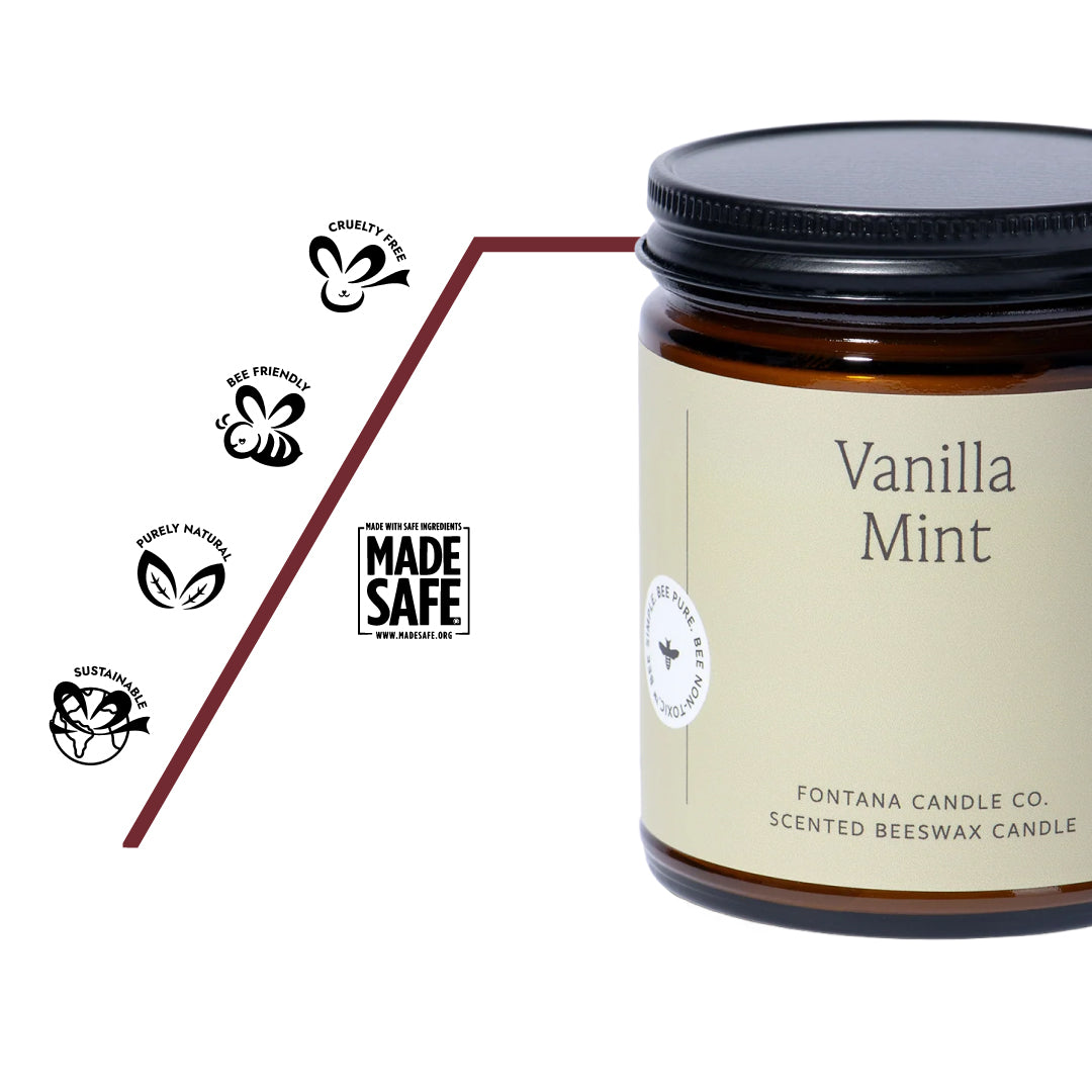 Fontana Candle Vanille-Mint Kerze Made Safe®‑Zertifiziert für natürliche Inhaltsstoffe