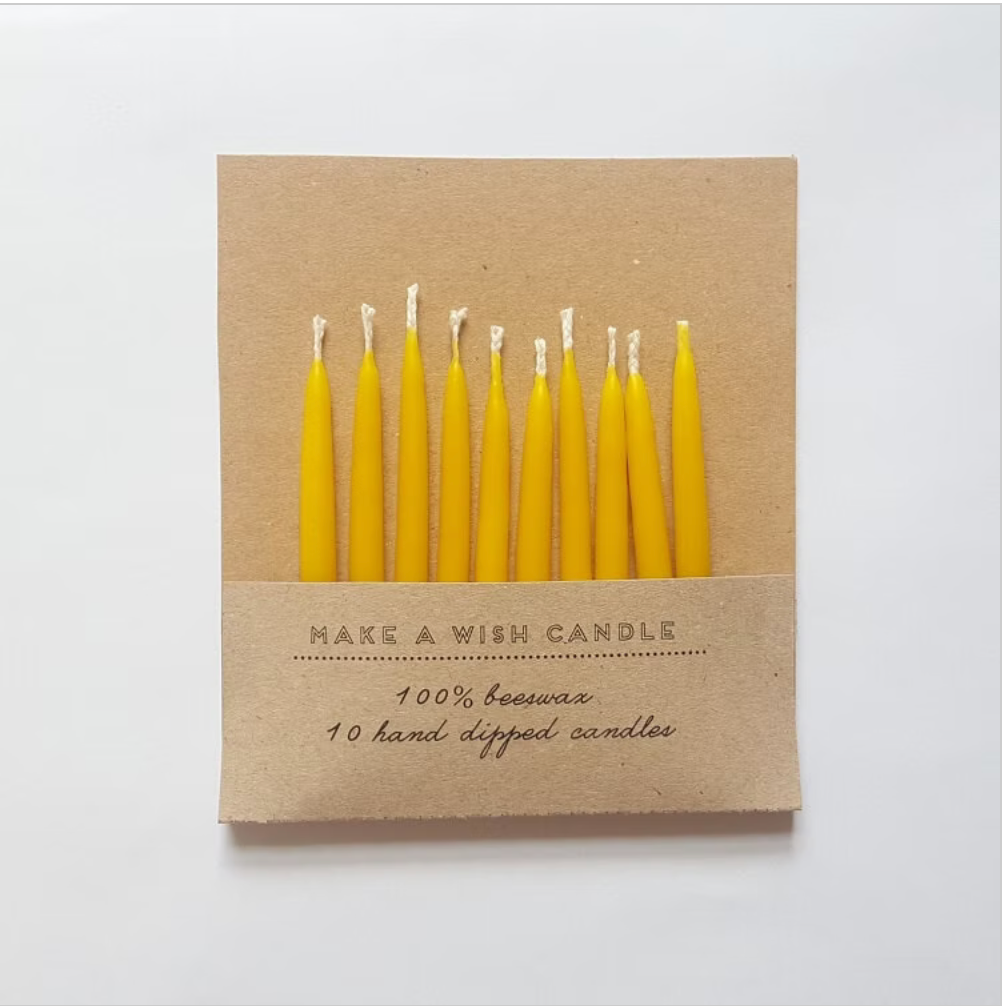 10 handgetauchte Mini-Bienenwachskerzen mit natürlichem Honigduft für Geburtstagsfeiern
