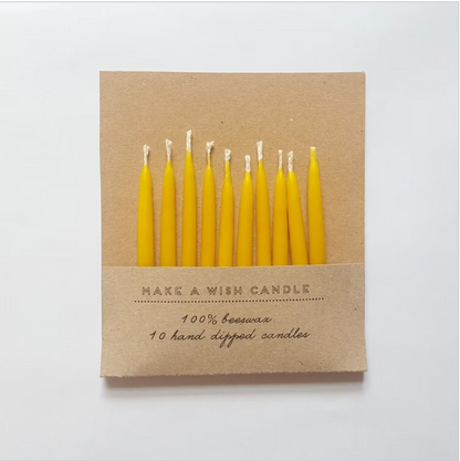 10 handgetauchte Mini-Bienenwachskerzen mit natürlichem Honigduft für Geburtstagsfeiern