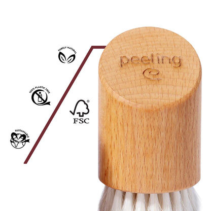 Gesichtsbürste aus Buchenholz – aktiviert Zellerneuerung, glättet Haut und sorgt für straffe, gesunde Gesichtshaut.