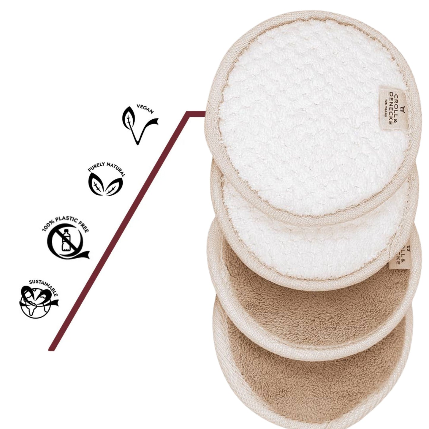 Soft Renewal Gesichtsreinigung Pads 4er Set aus Baumwolle & Bambus-Viskose – vegan, plastikfreie nachhaltige Hautpflege für täglich frische Haut.