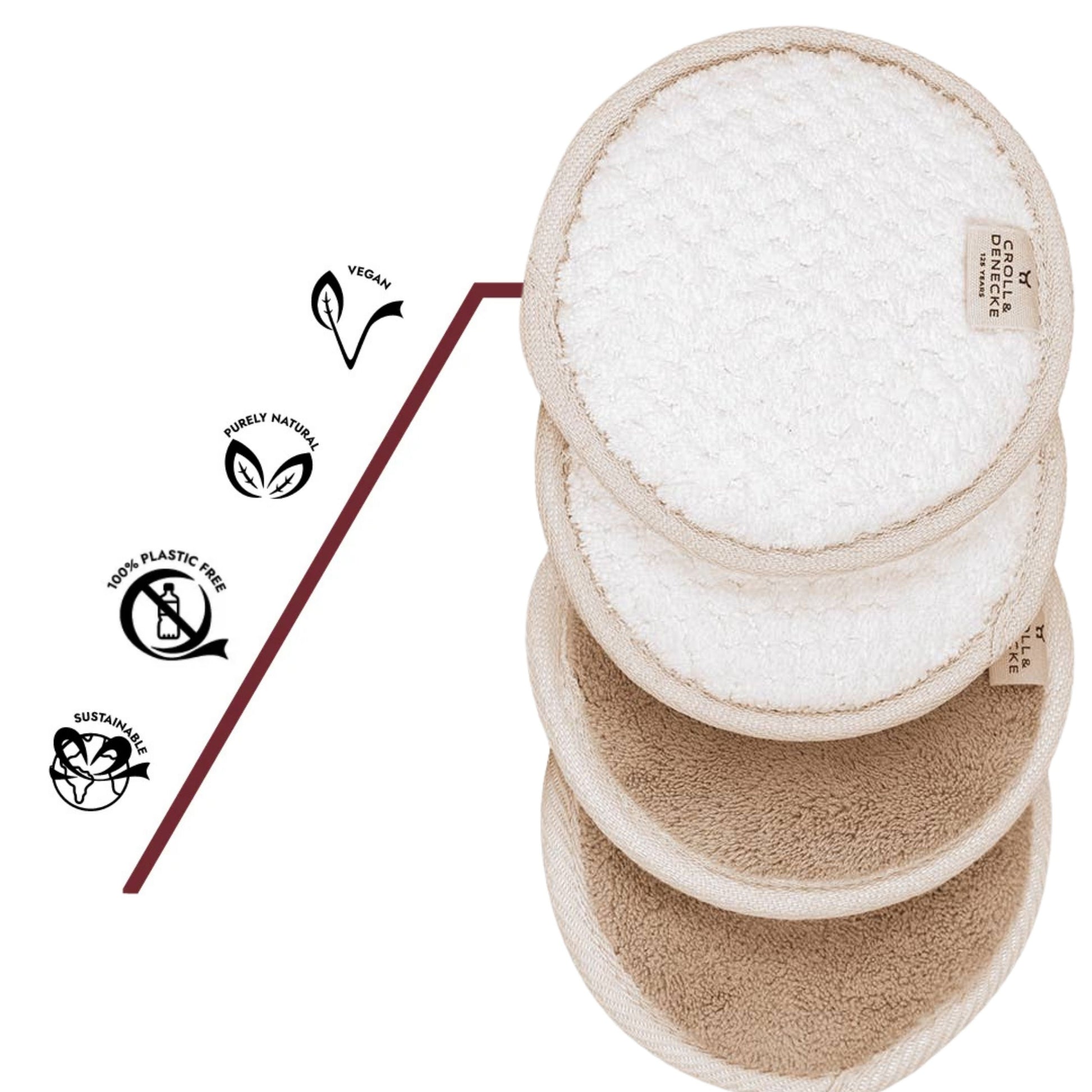 Soft Renewal Gesichtsreinigung Pads 4er Set aus Baumwolle & Bambus-Viskose – vegan, plastikfreie nachhaltige Hautpflege für täglich frische Haut.