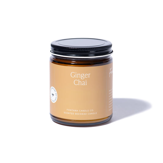 Ginger Chai Duftkerze aus Bienenwachs und Kokosöl, aromakerze schadstofffrei mit ätherischen Ölen