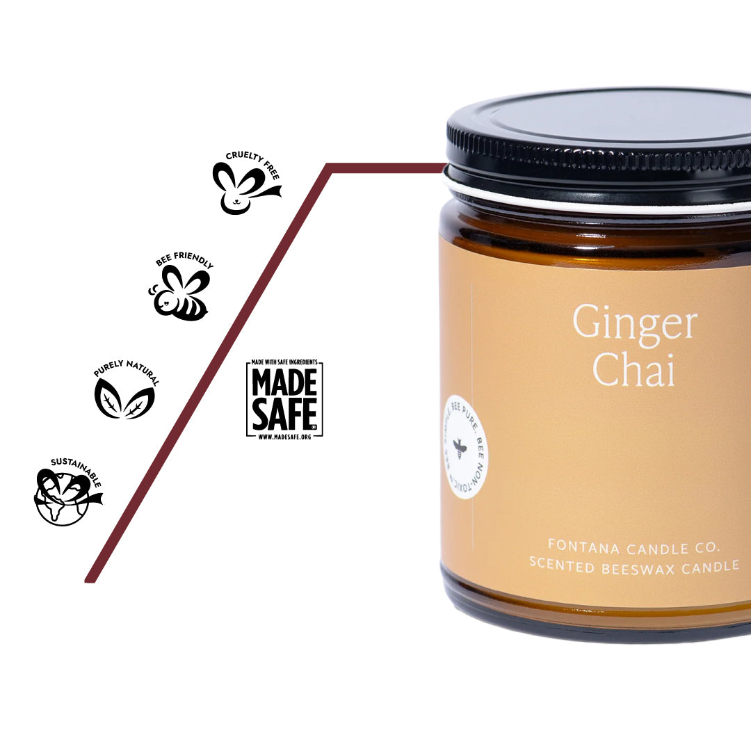 Ginger Chai Duftkerze Made Safe®‑Zertifiziert für schadstofffreie, natürliche Inhaltsstoffe