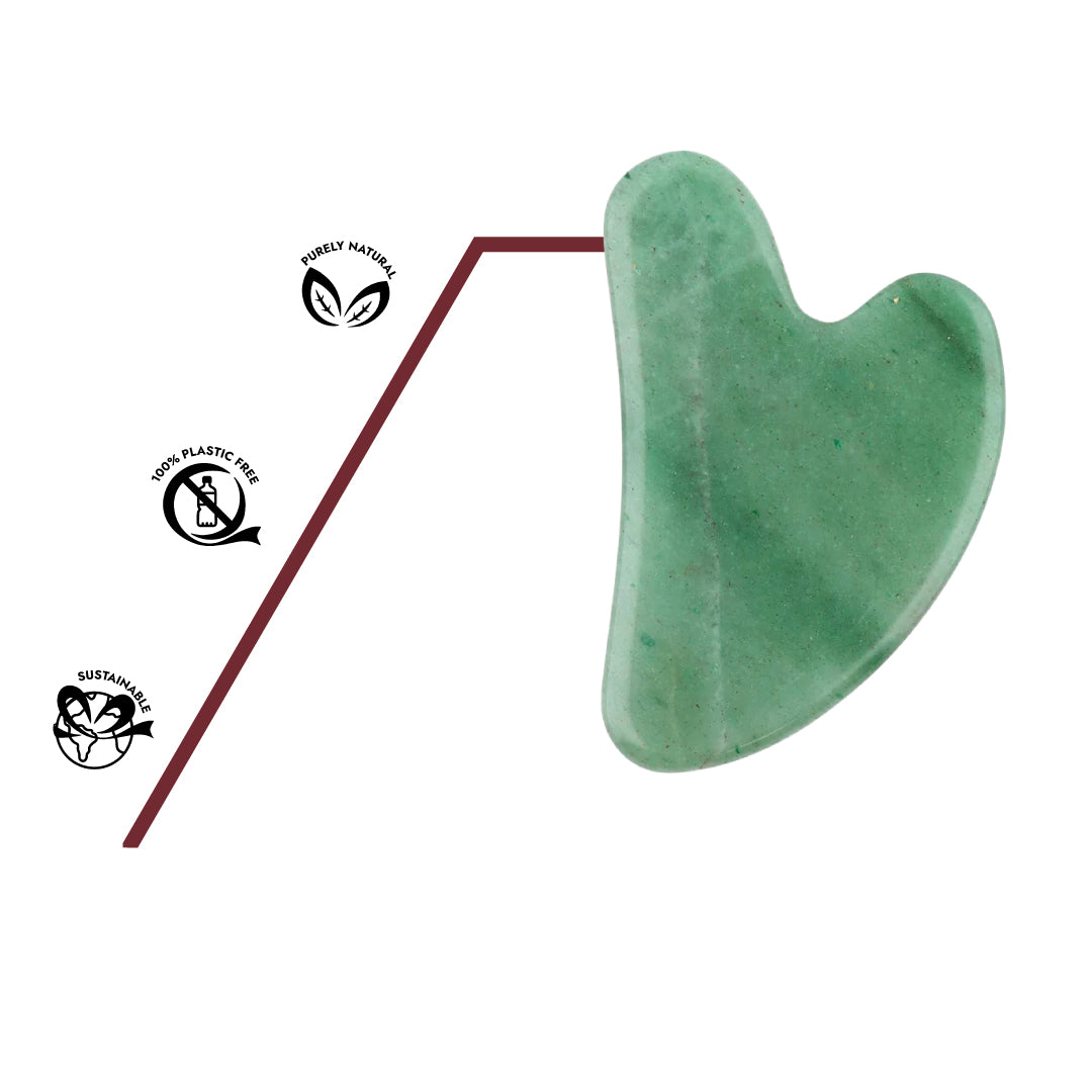 Grüner Quarz Gua Sha – fördert energetische Balance, beruhigt die Haut und wirkt revitalisierend auf Gesicht, Hals und Dekolleté