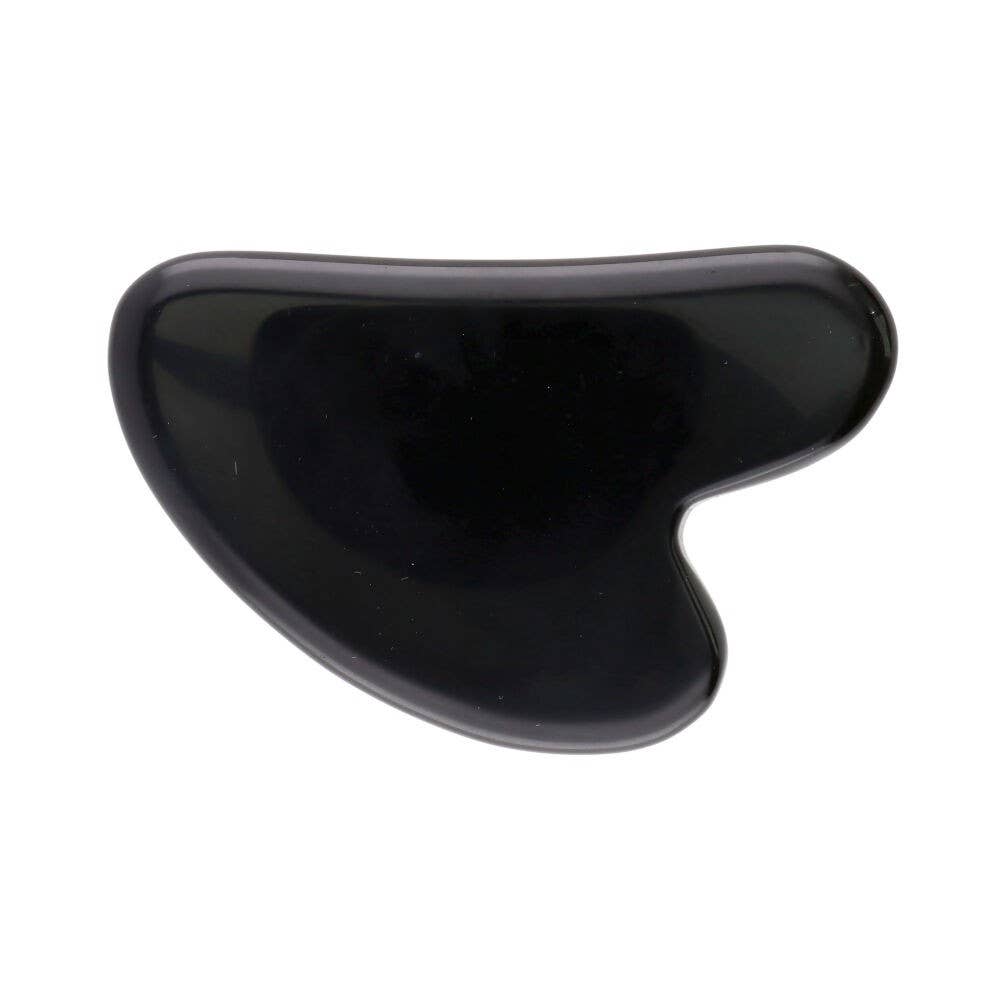 Schwarzer Gua Sha aus echtem Obsidian – kraftvolles Lifting, Detox und Anregung von Durchblutung und Lymphfluss für Gesicht, Hals & Dekolleté.