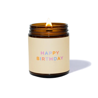Happy Birthday Pure Vanilla Duftkerze aus Bienenwachs und Kokosoel, aromakerze non-toxic mit ätherischen Ölen