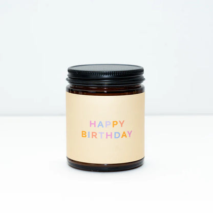 Happy Birthday Pure Vanilla Kerze ohne Deckel, schadstofffreie Duftkerze mit natürlichen Inhaltsstoffen