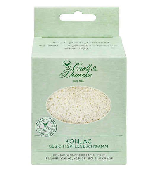 Konjac Gesichtsschwamm aus 100 % reiner Konjacwurzel – sanfte, natürliche Gesichtsreinigung für empfindliche Haut.
