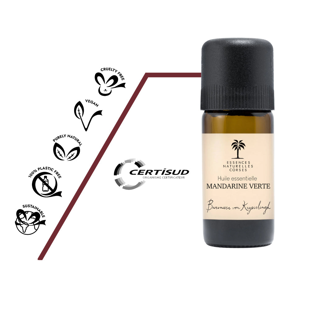 Naturreines ätherisches Öl Grüne Mandarine, bio zertifiziert und ohne Zusätze