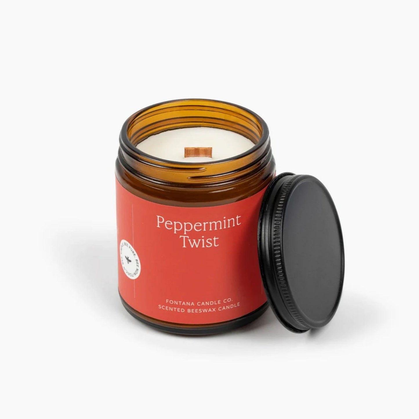 Peppermint Aroma Kerze Frontansicht, naturrein, ungiftig und handgemacht
