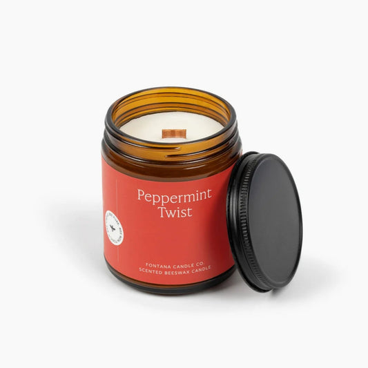 Peppermint Aroma Kerze Frontansicht, naturrein, ungiftig und handgemacht
