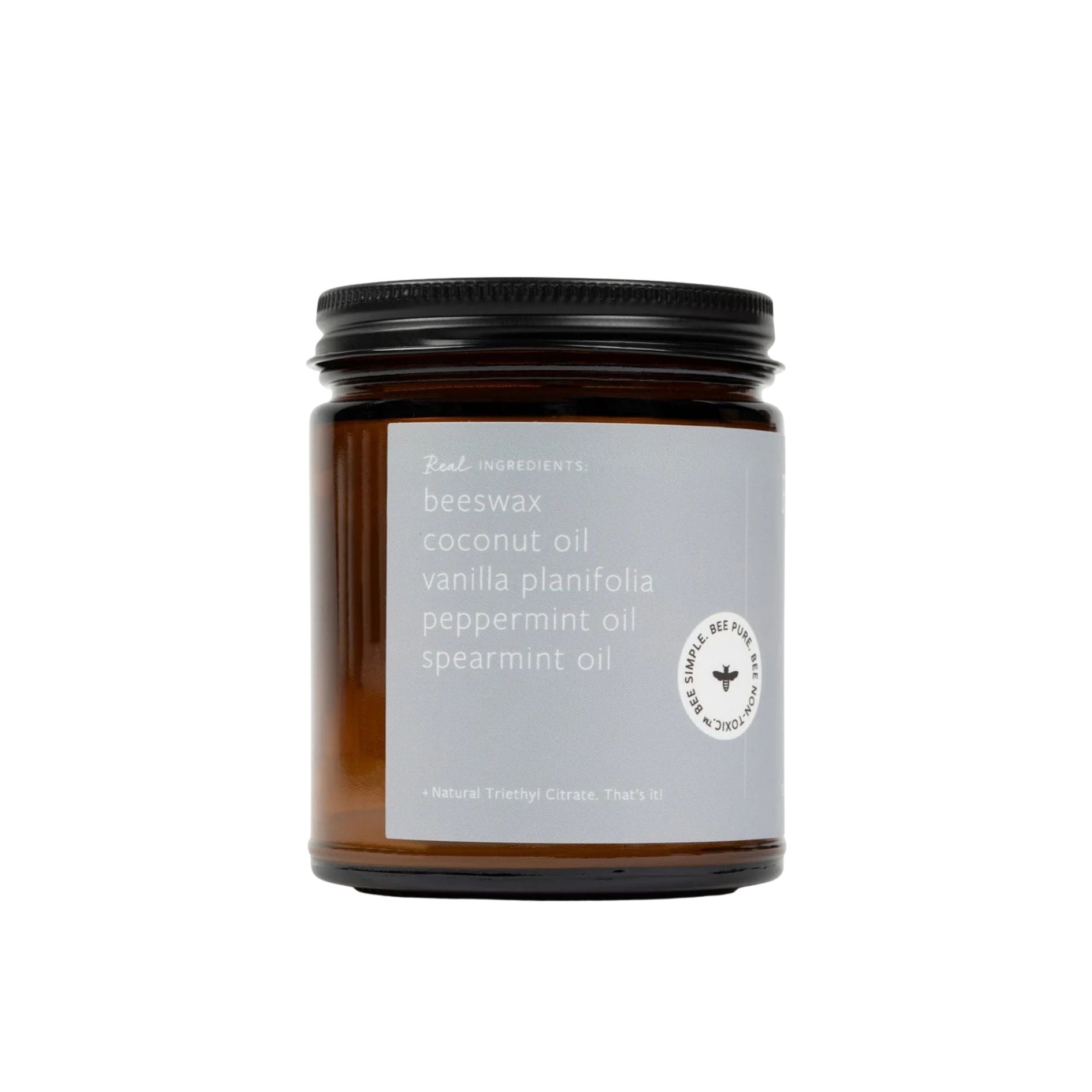 Peppermint Aroma Kerze Inhaltsstoffe: Kokosöl, Bienenwachs, Pfefferminzöl, Vanille. Clean Living für Zuhause und Büro.