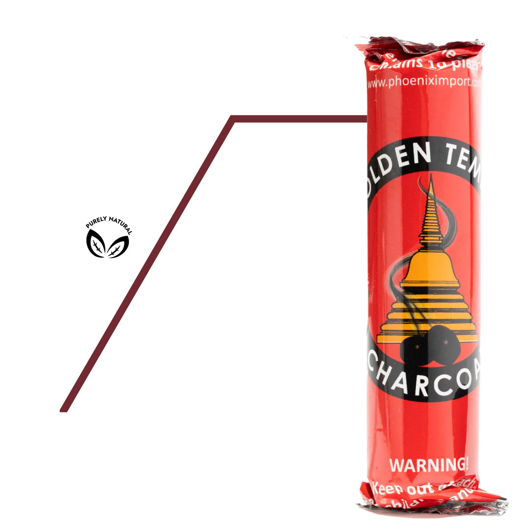 Golden Temple Räucherkohle mit Weihrauch auf glühender Kohle, energetische Reinigung und Meditation